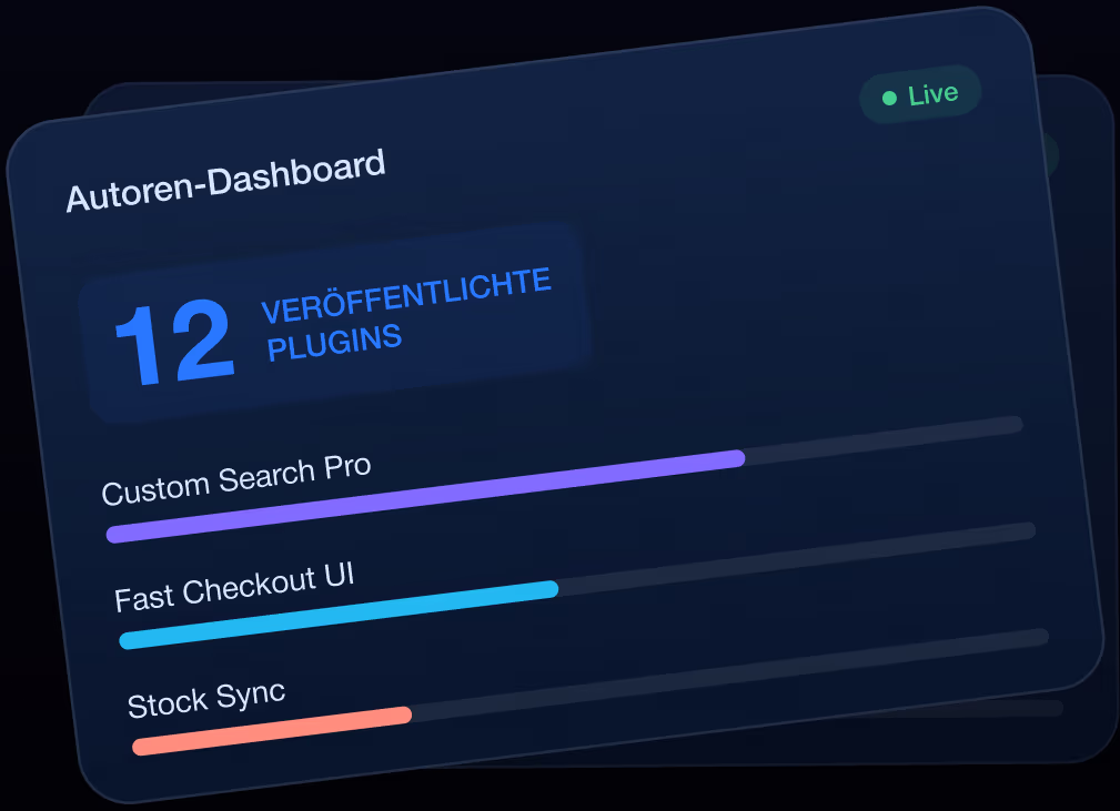Onfuchse author dashboard: published plugins and their usage